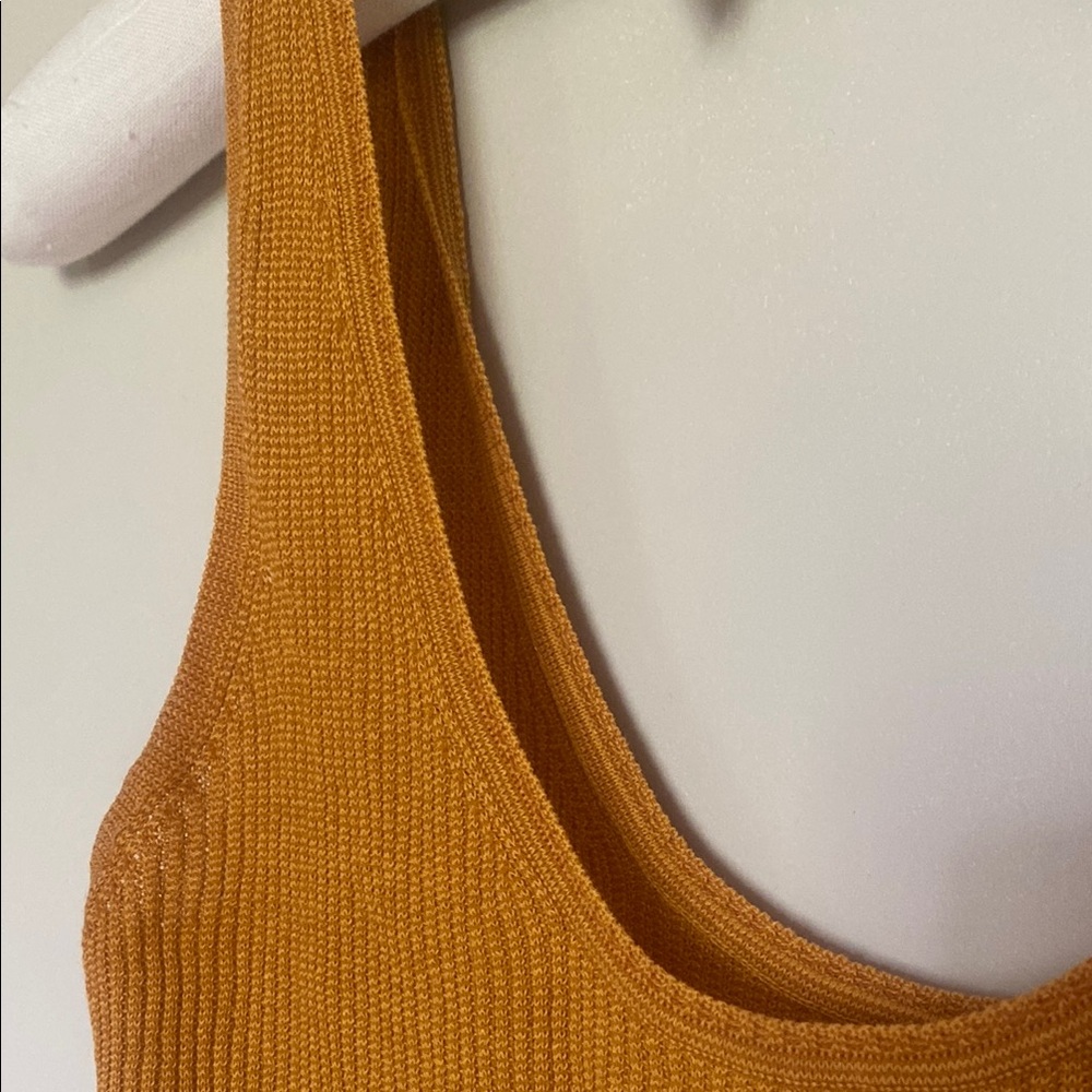 Vince Yellow Fitted Sleeveless Tank Top